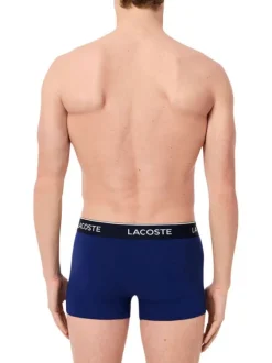 Lot de 3 boxers classiques tricolore en coton unis à coupe fermée