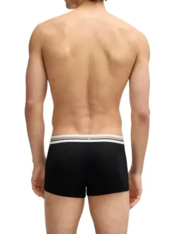 Lot de 3 boxers classiques tricolores unis à ceintures blanches