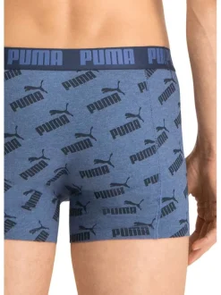 Lot de 2 boxers coton bleus logotypés fantaisie et uni