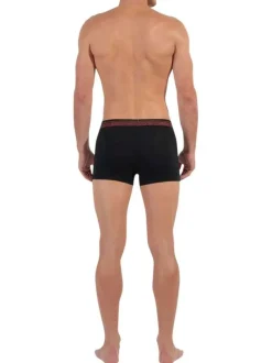 Lot de 3 boxers à coupe classique en coton noir uni avec logo