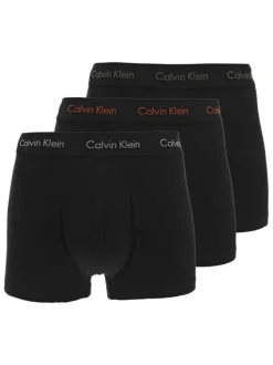 Lot de 3 boxers court en coton noir uni avec une coupe fermée