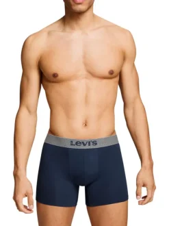 Lot de 3 boxers courts bleus en coton avec ceinture élastiquée