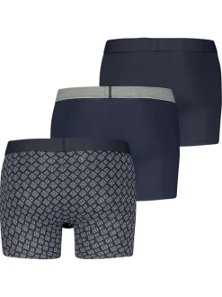 Lot de 3 boxers courts bleus en coton avec ceinture élastiquée