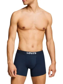 Lot de 2 boxers courts bleus en coton avec ceinture élastiquée