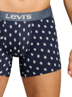 Lot de 2 boxers courts bleus en coton avec ceinture élastiquée