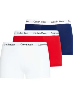 Lot de 3 Boxers courts en coton rouge uni avec une coupe fermée