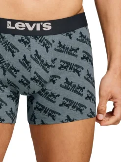 Lot de 3 boxers courts gris et noir en coton avec ceinture élastiquée