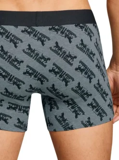 Lot de 3 boxers courts gris et noir en coton avec ceinture élastiquée
