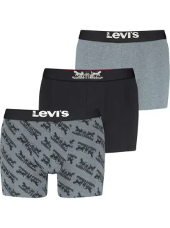 Lot de 3 boxers courts gris et noir en coton avec ceinture élastiquée