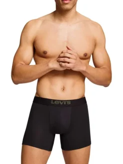 Lot de 2 boxers courts noir et vert en coton avec ceinture élastiquée