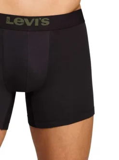Lot de 2 boxers courts noir et vert en coton avec ceinture élastiquée