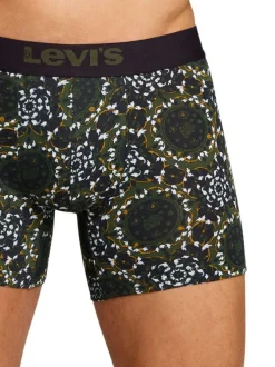 Lot de 2 boxers courts noir et vert en coton avec ceinture élastiquée