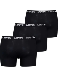 Lot de 3 boxers courts noirs en coton avec ceinture élastiquée