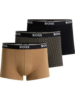 Lot de 3 Boxers en coton avec ceinture élastiquée avec la marque