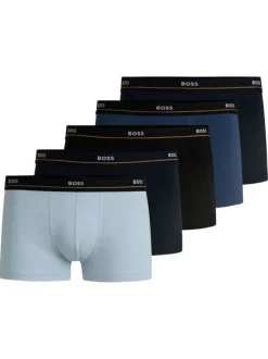 Lot de 5 boxers en coton avec ceinture élastiquée avec nom de la marque