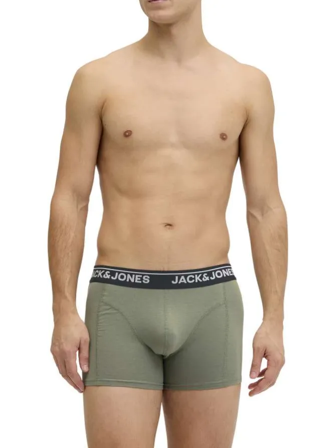 Lot de 3 boxers en coton biologique multicolores pourvus du nom de la marque
