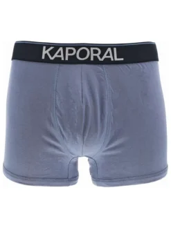 Lot de 3 Boxers en coton bleu et blanc uni avec une coupe fermée