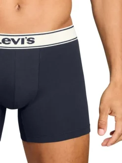 Lot de 2 boxers en coton bleus pourvus de ceintures élastiquées