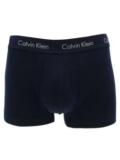 Lot de 3 Boxers en coton bleus unis avec taille élastiquées ton sur ton