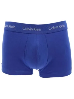 Lot de 3 Boxers en coton bleus unis avec taille élastiquées ton sur ton