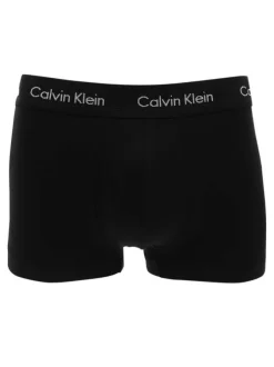 Lot de 3 Boxers en coton bleus unis avec taille élastiquées ton sur ton