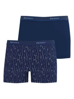 Lot de 2 Boxers en coton marine à imprimé et une coupe fermée