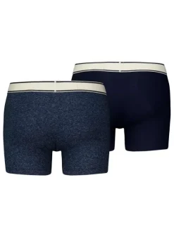 Lot de 2 Boxers en coton marine imprimés avec une coupe fermée