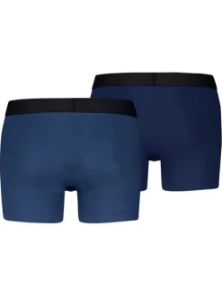 Lot de 2 boxers en coton marine pourvus de ceintures élastiquées
