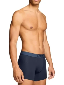 Lot de 2 boxers en coton marine pourvus de ceintures élastiquées