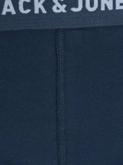 Lot de 3 Boxers en coton marine uni avec une coupe longue et nom iconique