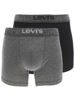 Lot de 2 boxers en coton mélangé classique multicolore uni avec une coupe fermée