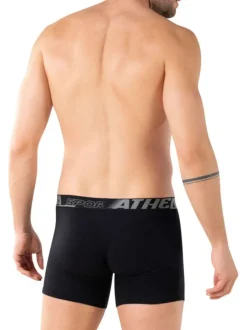 Lot de 3 boxers en coton mélangé multicolores unis avec une taille élastiquée
