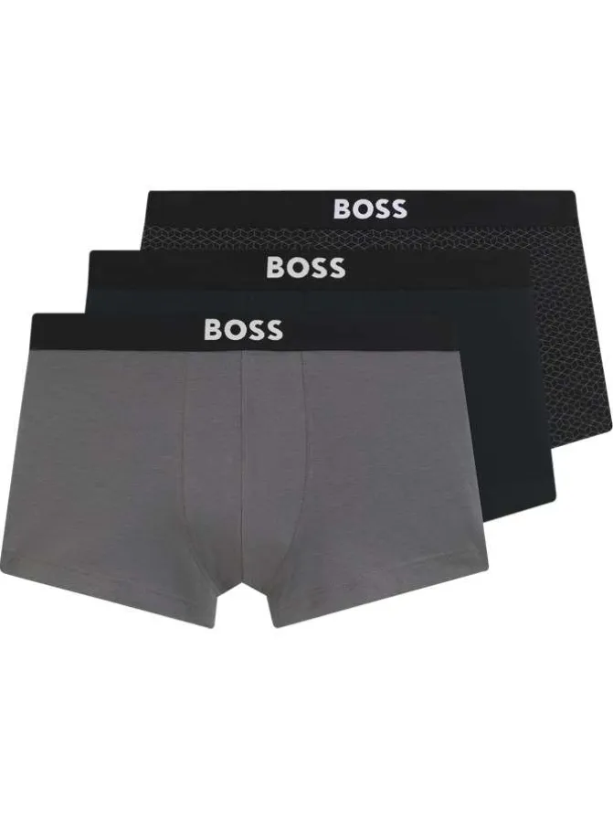 Lot de 3 boxers en coton multicolores pourvus d'une taille élastiquée