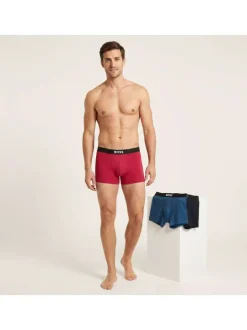 Lot de 3 boxers en coton multicolores pourvus d'une taille élastiquée