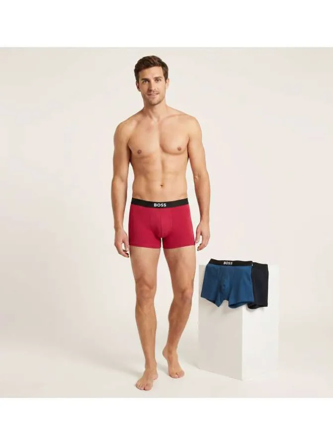 Lot de 3 boxers en coton multicolores pourvus d'une taille élastiquée
