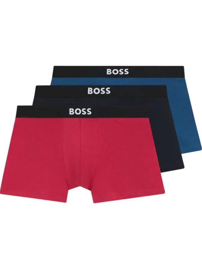 Lot de 3 boxers en coton multicolores pourvus d'une taille élastiquée