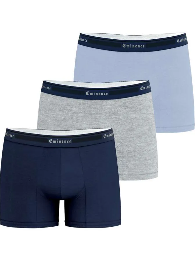 Lot de 3 boxers en coton multicolores unis avec le nom de la marque