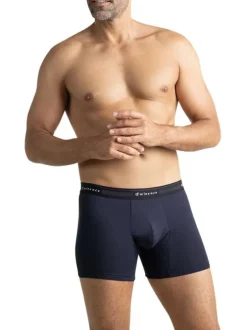 Lot de 3 boxers en coton multicolores unis avec le nom de la marque