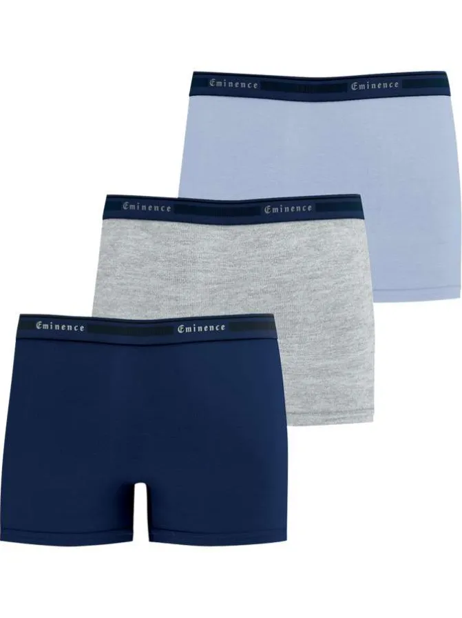 Lot de 3 boxers en coton multicolores unis avec le nom de la marque