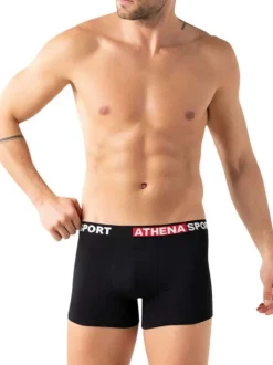 Lot de 3 boxers en coton multicolores unis avec le nom de la marque imprimé