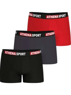 Lot de 3 boxers en coton multicolores unis avec le nom de la marque imprimé