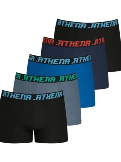 Lot de 5 boxers en coton multicolores unis avec une coupe fermée