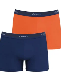 Lot de 2 boxers en coton multicolores unis avec une coupe fermée