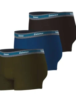 Lot de 3 Boxers en coton multicolores unis avec une coupe fermée