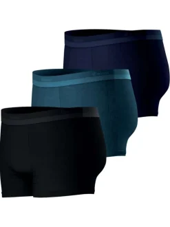 Lot de 3 boxers en coton multicolores unis avec une taille élastiquée