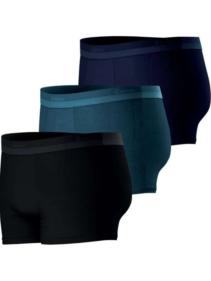 Lot de 3 boxers en coton multicolores unis avec une taille élastiquée