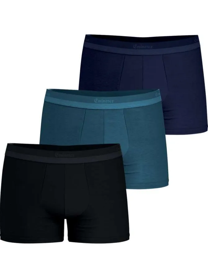 Lot de 3 boxers en coton multicolores unis avec une taille élastiquée
