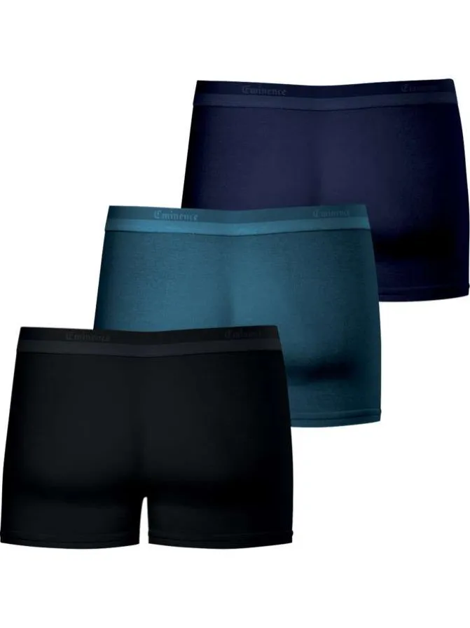 Lot de 3 boxers en coton multicolores unis avec une taille élastiquée