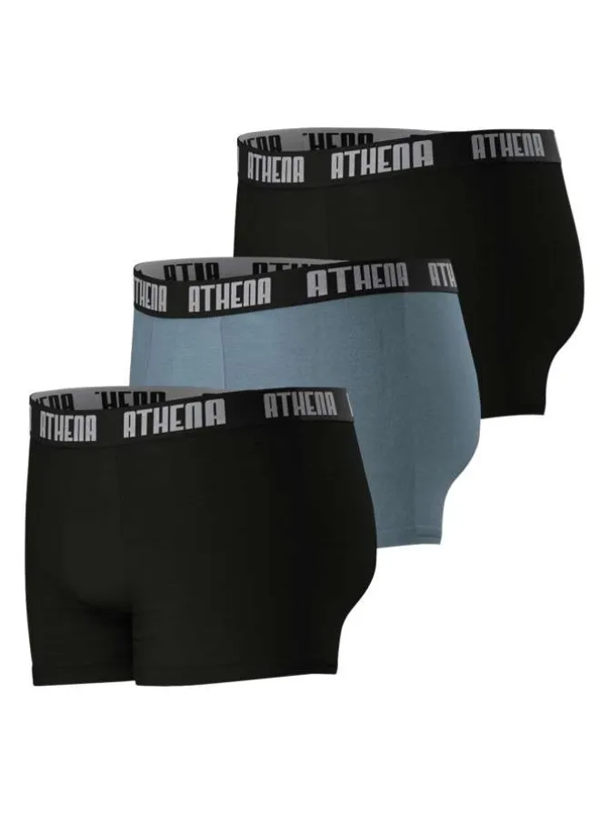 Lot de 3 boxers en coton multicolores unis à coupe fermée et taille élastiquée