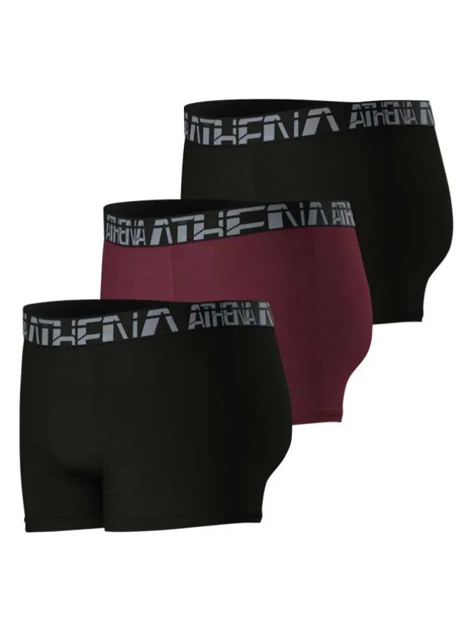 Lot de 3 boxers en coton multicolores unis à coupe fermée et taille élastiquée